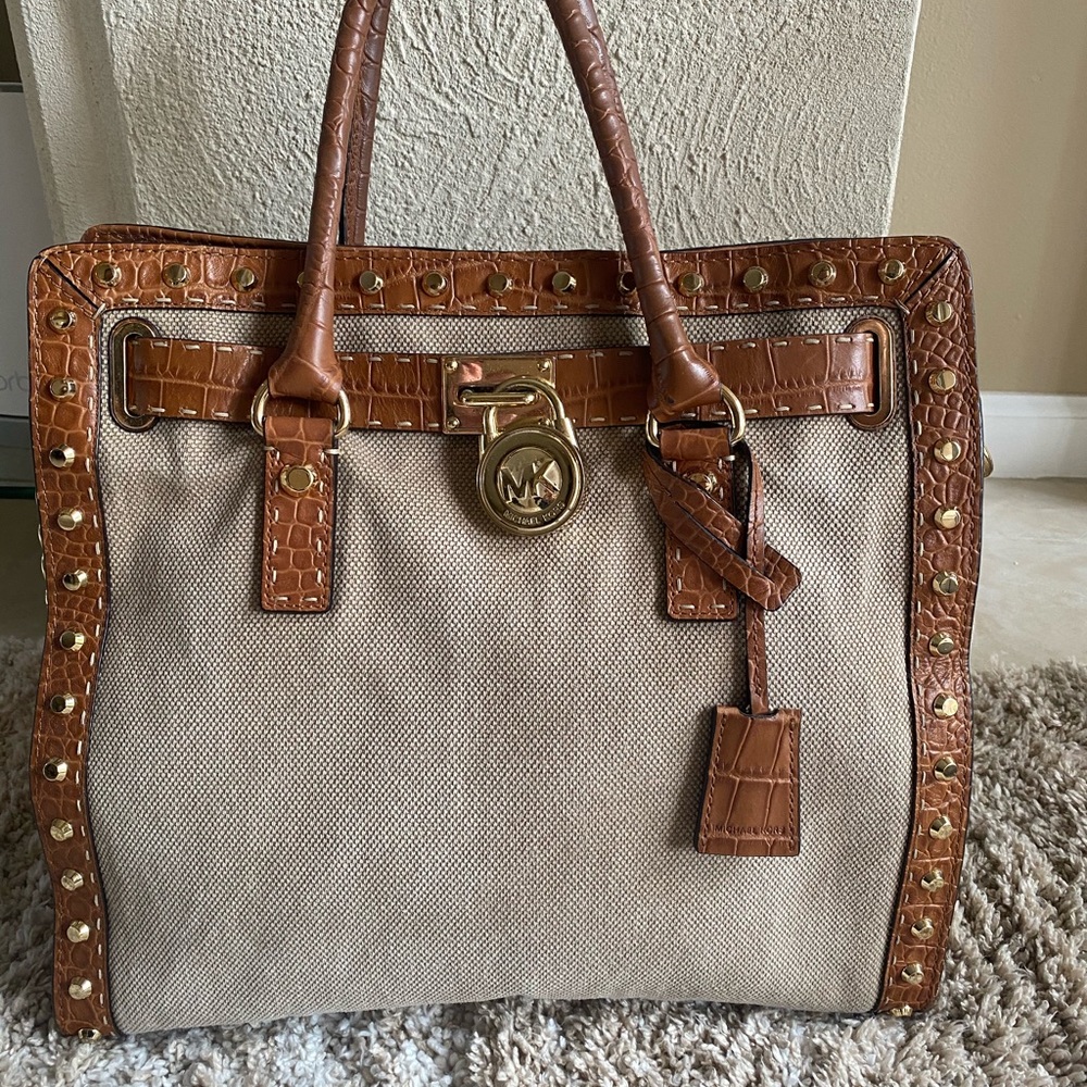 Michael Kors Large Hamilton Crocodile Leather